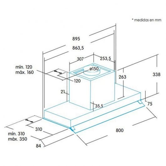 Edesa ECG-9832 X Campana Integrable 90cm Acero Inoxidable