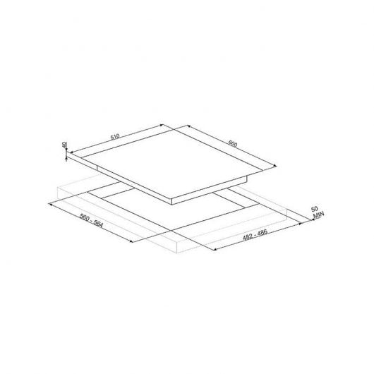 Smeg PV164B2 Placa de Gas 4 Zonas 60cm Cristal Blanco