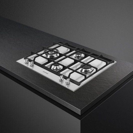 Smeg PX164L Placa de Gas 4 Zonas 60cm Inox