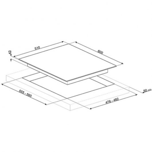 Smeg PX164L Placa de Gas 4 Zonas 60cm Inox