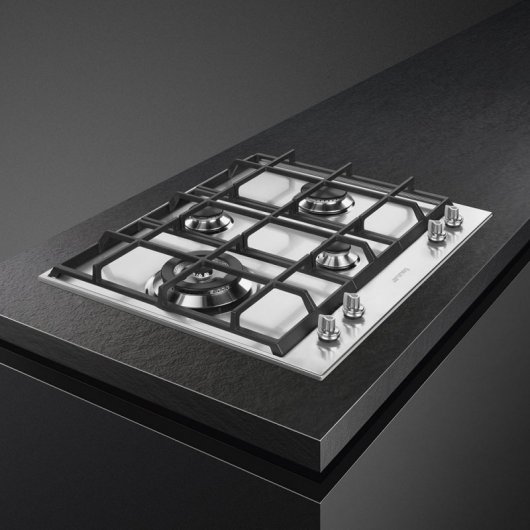 Smeg PX164L Placa de Gas 4 Zonas 60cm Inox