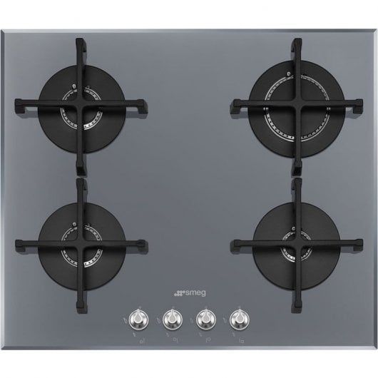 Plaque de cuisson Smeg PV164S2 4 feux gaz 60cm verre argent