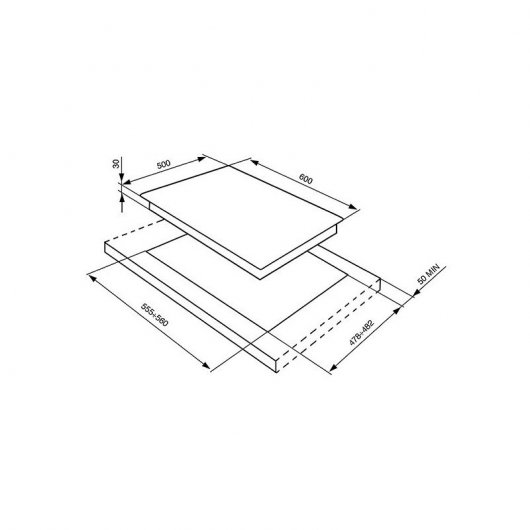 Smeg SR764PS Placa de Gas 4 Zonas 60cm Crema
