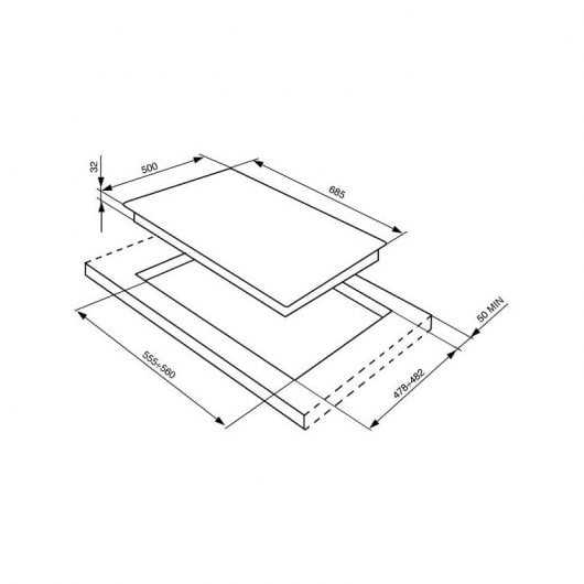 Plaque de cuisson à gaz Smeg SR775AO 5 zones 70 cm Anthracite