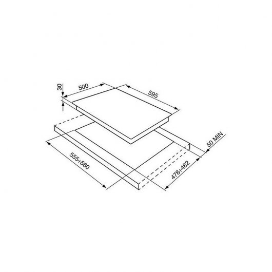 Smeg Victoria SR964NGH Placa de Gas 4 Zonas 60cm Negra