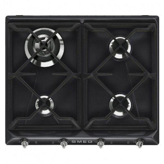 Smeg Victoria SR964NGH Placa de Gas 4 Zonas 60cm Negra