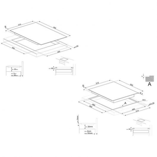 Smeg SI2M7953D Placa de Inducción 5 Zonas 90cm Negra