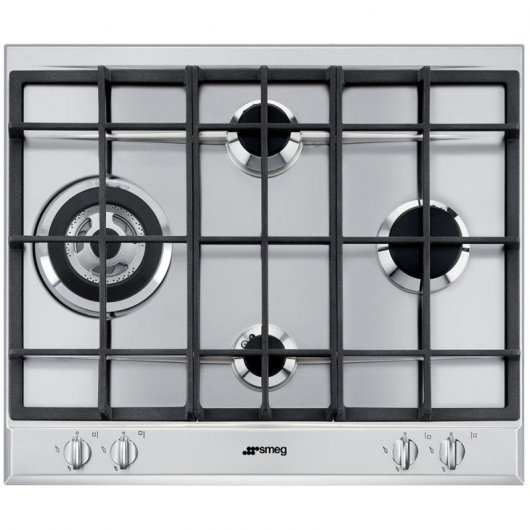 Smeg SLR64SGH Placa de Gas 4 Zonas 60cm Inox
