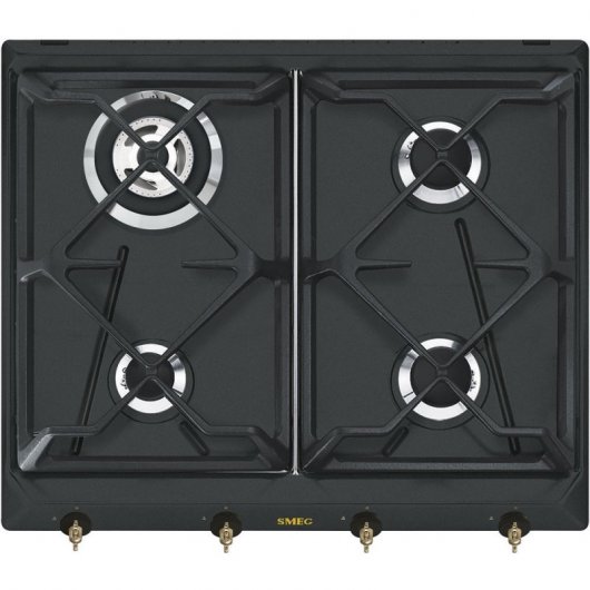 Plaque de cuisson à gaz Smeg Colonial SRV864AOGH 4 zones 60 cm Anthracite