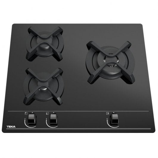 Teka GBC 63010 Plaque Gaz Butane 3 Zones Verre Noir