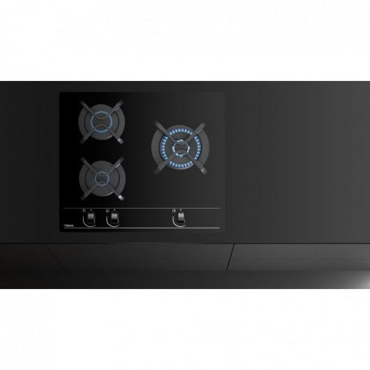 Teka GBC 63010 Plaque Gaz Butane 3 Zones Verre Noir