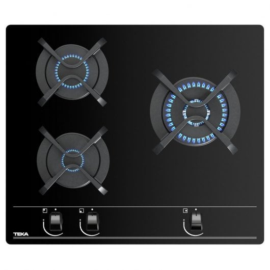 Teka GBC 63010 Plaque Gaz Butane 3 Zones Verre Noir