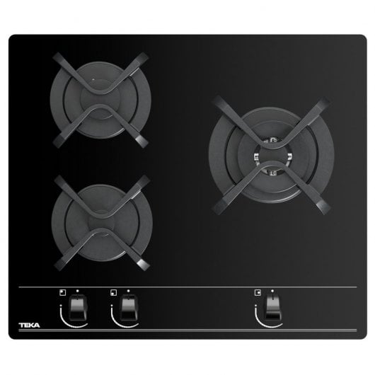 Teka GBC 63010 Placa de Gas Butano 3 Zonas Cristal Negro