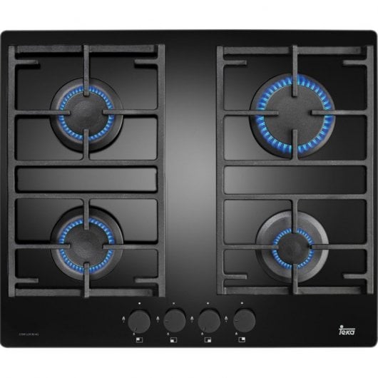 Teka CGW LUX 60 4G AI AL CI Placa de Gas Natural 4 Zonas Cristal Negro
