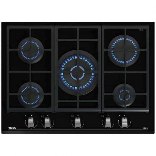 Teka GZC 75330 Placa de Gas Butano 4 Zonas 70cm Cristal Negro