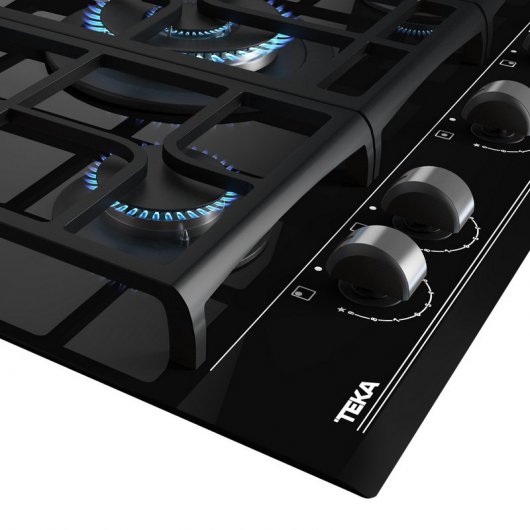 Teka GZC 75330 Placa de Gas Butano 4 Zonas 70cm Cristal Negro