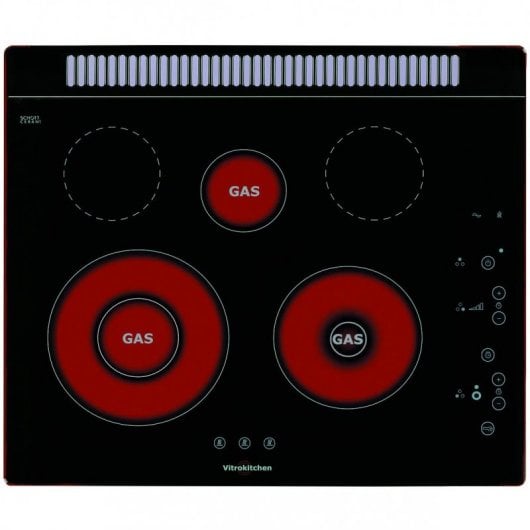 Vitrokitchen 101TGB Encimera Vitrocerámica a Gas 5 Zonas Negra