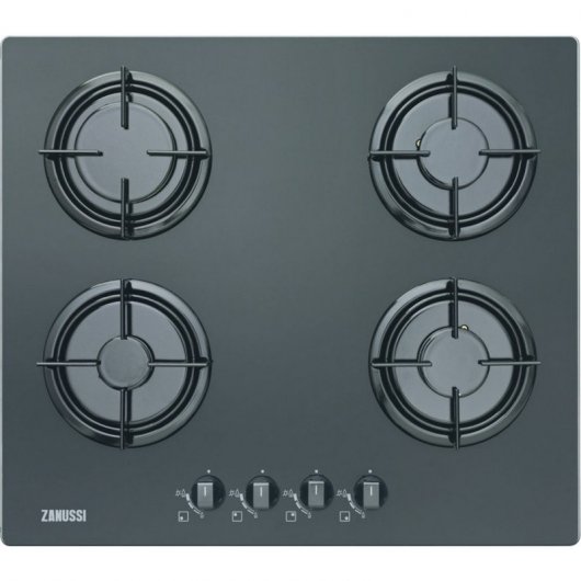Zanussi ZGO65414BA Placa de Gas 4 Zonas 60cm Negra