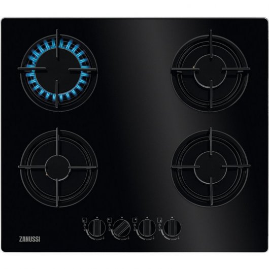 Zanussi ZGO65414BA Placa de Gas 4 Zonas 60cm Negra