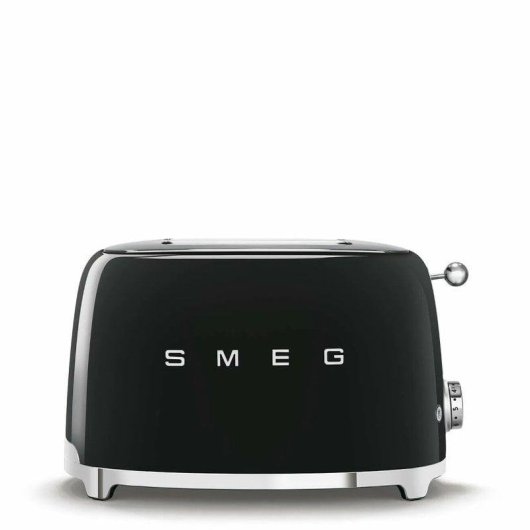 Tostadora Smeg TSF01BLEU 2 Sleuven 950W 6 Niveaus Ontdooien Functie Zwart Glanzend