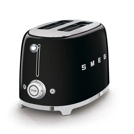 Tostadora Smeg TSF01BLEU 2 Sleuven 950W 6 Niveaus Ontdooien Functie Zwart Glanzend