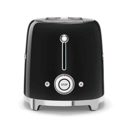 Tostadora Smeg TSF01BLEU 2 Sleuven 950W 6 Niveaus Ontdooien Functie Zwart Glanzend