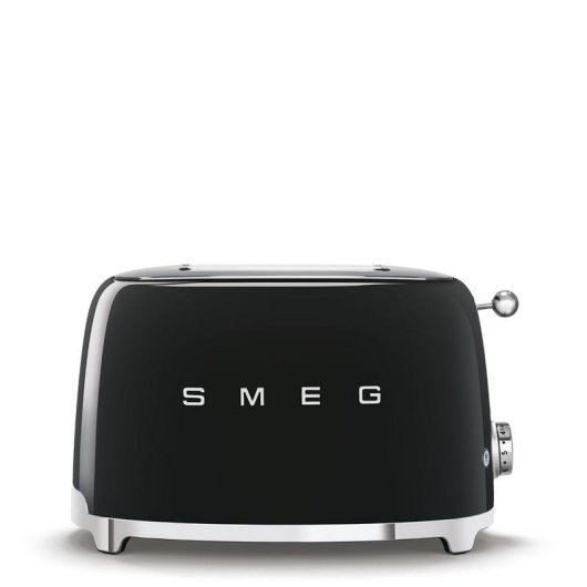 Tostadora Smeg TSF01BLEU 2 Sleuven 950W 6 Niveaus Ontdooien Functie Zwart Glanzend
