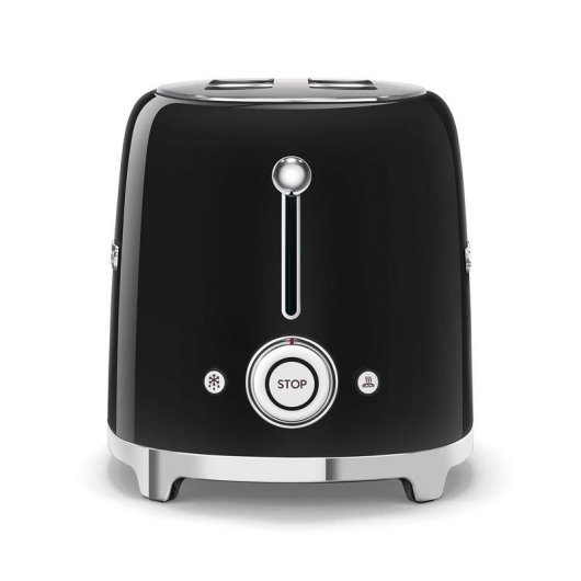 Tostadora Smeg TSF01BLEU 2 Sleuven 950W 6 Niveaus Ontdooien Functie Zwart Glanzend