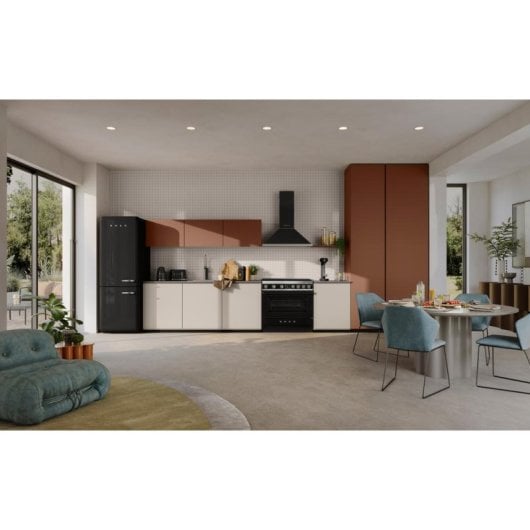 Tostadora Smeg TSF01BLEU 2 Sleuven 950W 6 Niveaus Ontdooien Functie Zwart Glanzend