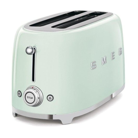 Vintage broodrooster Smeg TSF02PGEU 2 lange sleuven 1500 W 6 bruiningsstanden Watergroen