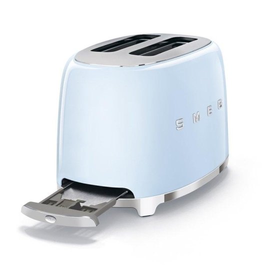 Tostapane vintage Smeg TSF01PBEU 2 fessure 950 W 6 livelli Riscaldamento Scongelamento Blu