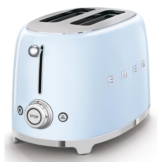 Tostapane vintage Smeg TSF01PBEU 2 fessure 950 W 6 livelli Riscaldamento Scongelamento Blu
