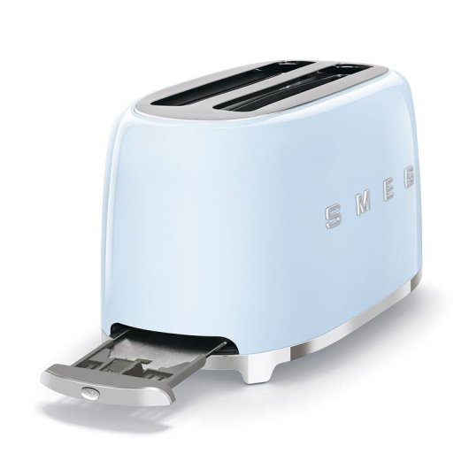 Vintage broodrooster Smeg TSF02PBEU 4 sneetjes, 2 lange sleuven, 1500 W, 6 bruiningsstanden, blauw
