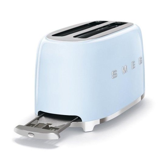 Vintage broodrooster Smeg TSF02PBEU 4 sneetjes, 2 lange sleuven, 1500 W, 6 bruiningsstanden, blauw