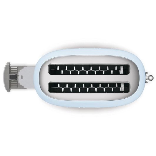 Vintage broodrooster Smeg TSF02PBEU 4 sneetjes, 2 lange sleuven, 1500 W, 6 bruiningsstanden, blauw