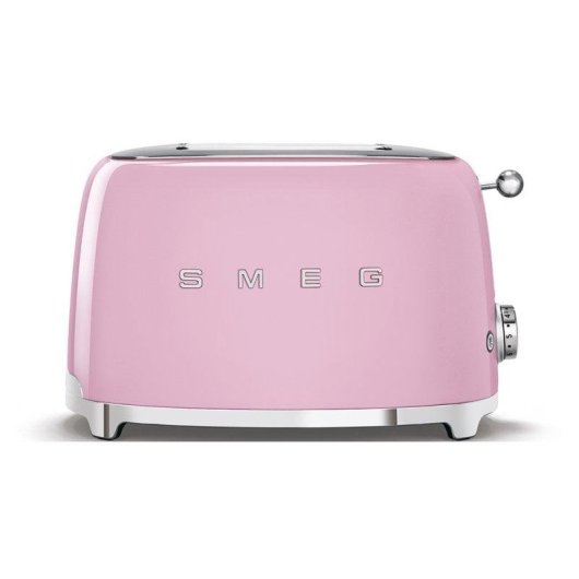 Vintage broodrooster Smeg TSF01PKEU 2 Sleuven 950W 6 Bruiningsstanden Roze
