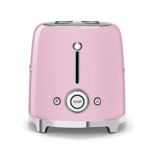 Vintage broodrooster Smeg TSF01PKEU 2 Sleuven 950W 6 Bruiningsstanden Roze