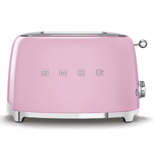 Vintage broodrooster Smeg TSF01PKEU 2 Sleuven 950W 6 Bruiningsstanden Roze