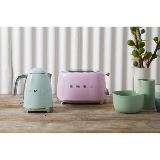 Vintage broodrooster Smeg TSF01PKEU 2 Sleuven 950W 6 Bruiningsstanden Roze
