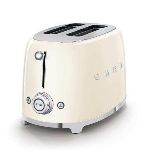 Grille-pain vintage Smeg TSF01CREU 2 fentes 950 W 6 niveaux Décongélation Réchauffage Crème