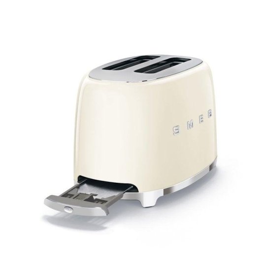 Grille-pain vintage Smeg TSF01CREU 2 fentes 950 W 6 niveaux Décongélation Réchauffage Crème