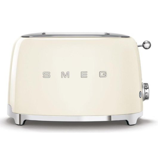 Grille-pain vintage Smeg TSF01CREU 2 fentes 950 W 6 niveaux Décongélation Réchauffage Crème