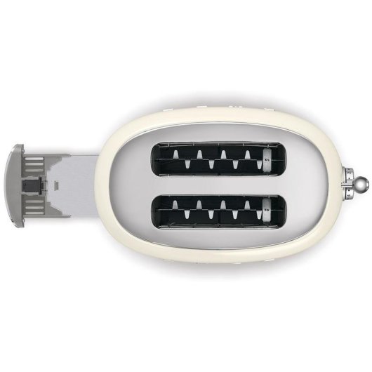 Grille-pain vintage Smeg TSF01CREU 2 fentes 950 W 6 niveaux Décongélation Réchauffage Crème