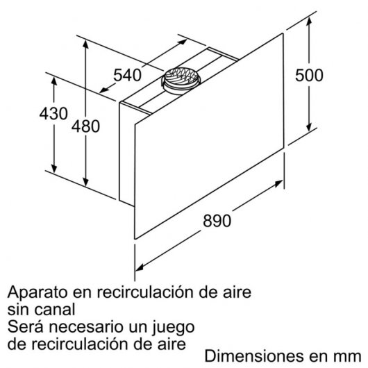 Siemens iQ700 LC97FVW20 Campana Decorativa de Pared 90cm B Cristal Blanco