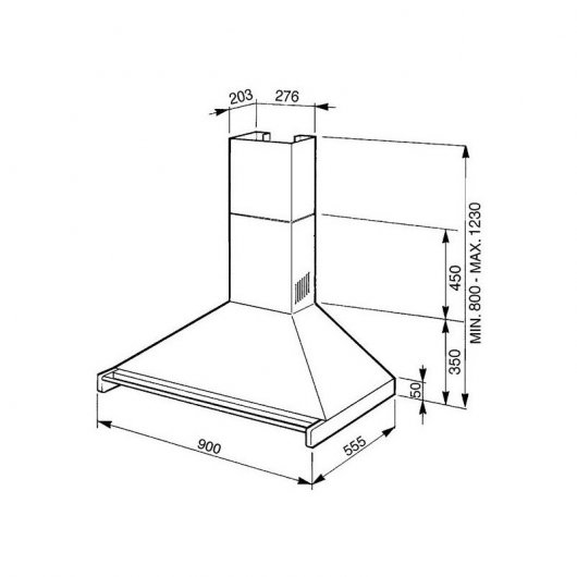 Smeg KD90HXE Campana Decorativa 90cm Inox