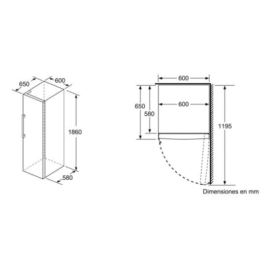 Siemens iQ500 GS36NAI4P Congelador Vertical No Frost A+++ 242L Acero Inoxidable