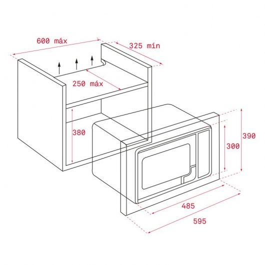 Teka ML 820 BI Micro-ondas Encastrável 20L 700W Vidro Preto