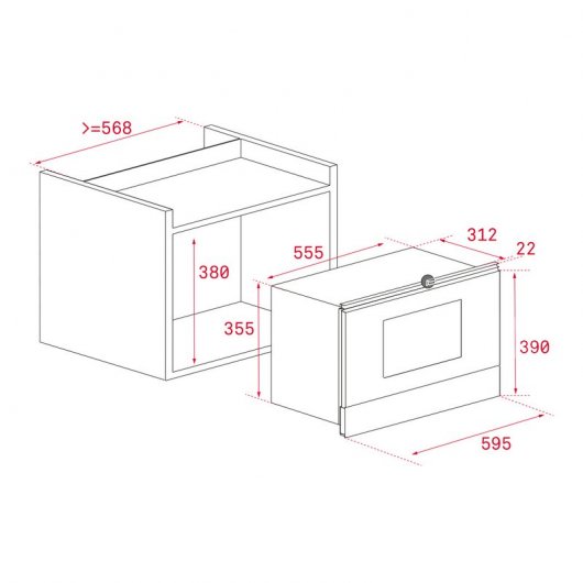 Teka MS 622 BIS R Microondas Integrable con Grill 22L 850W Inox