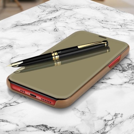 Avizar Funda Libro Translúcida Efecto Espejo Dorado para iPhone 11 Pro