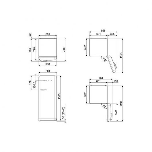 Smeg FAB28LCR3 Frigorífico Una Puerta A+++ Crema
